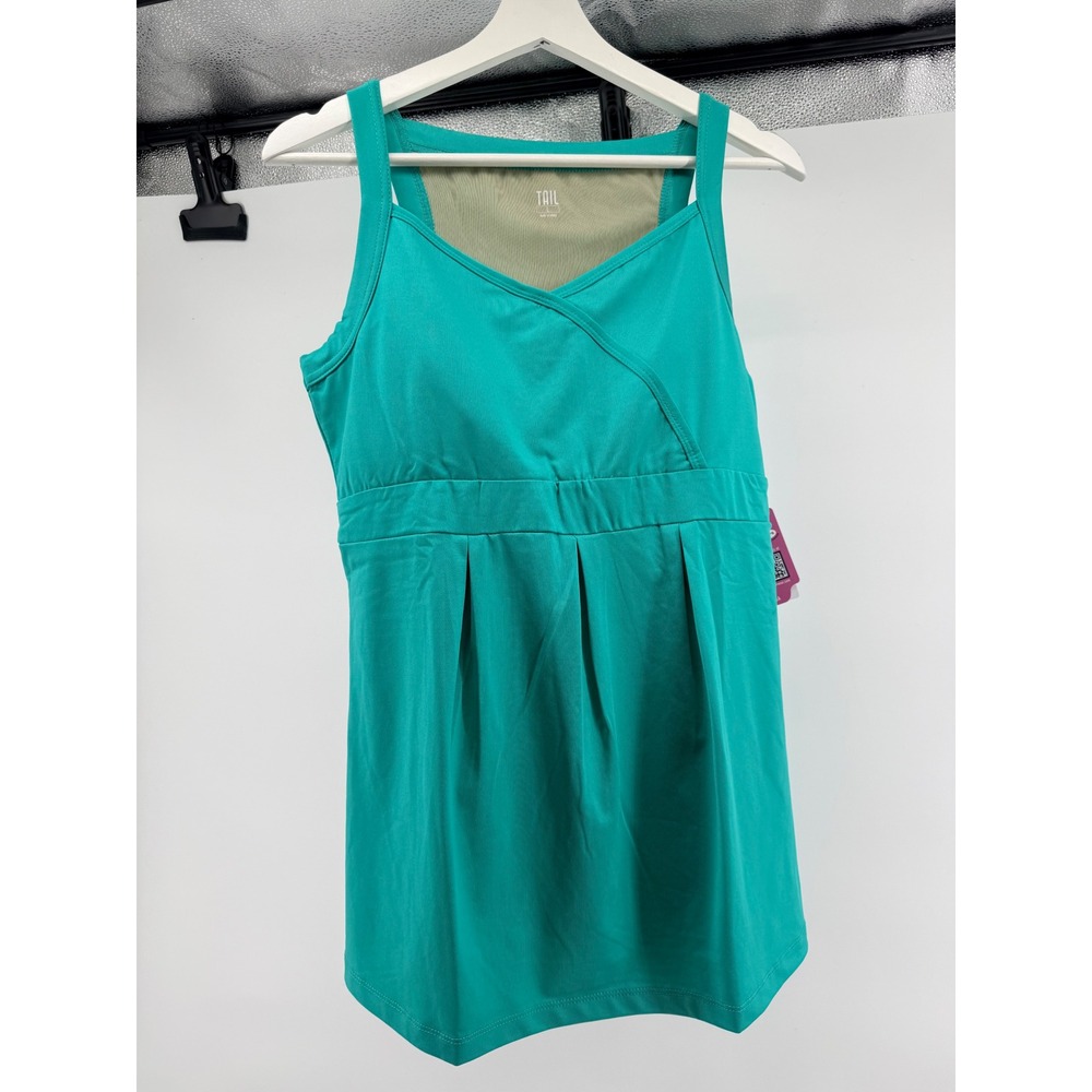 Tail Activewear Sea Glass Green Mock Wrap Yoga Tunic Tank Top Large